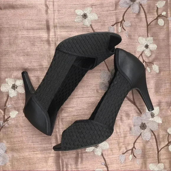 Dexflex Women’s Heels 9.5 Black Open Toe Strapless Pumps - Picture 4 of 8